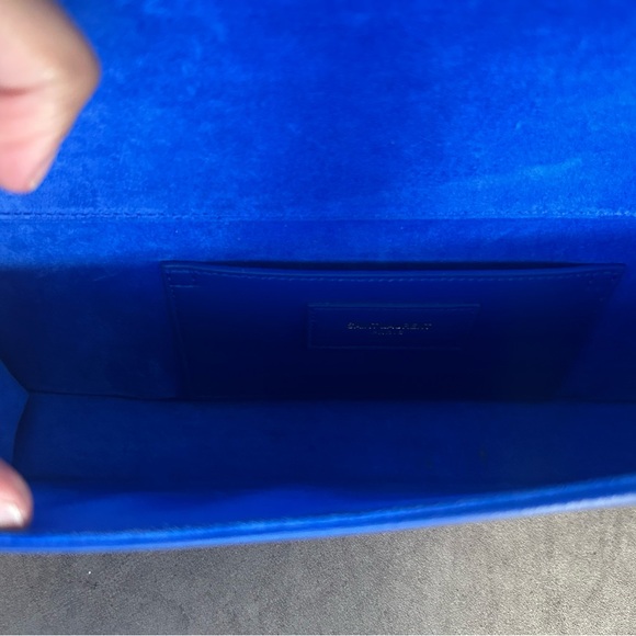 Saint Laurent Blue Leather Clutch with Gold Hardware - Picture 10 of 11